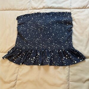 No Boundaries Dark Blue Starry Smocked Strapless top Size XXL
